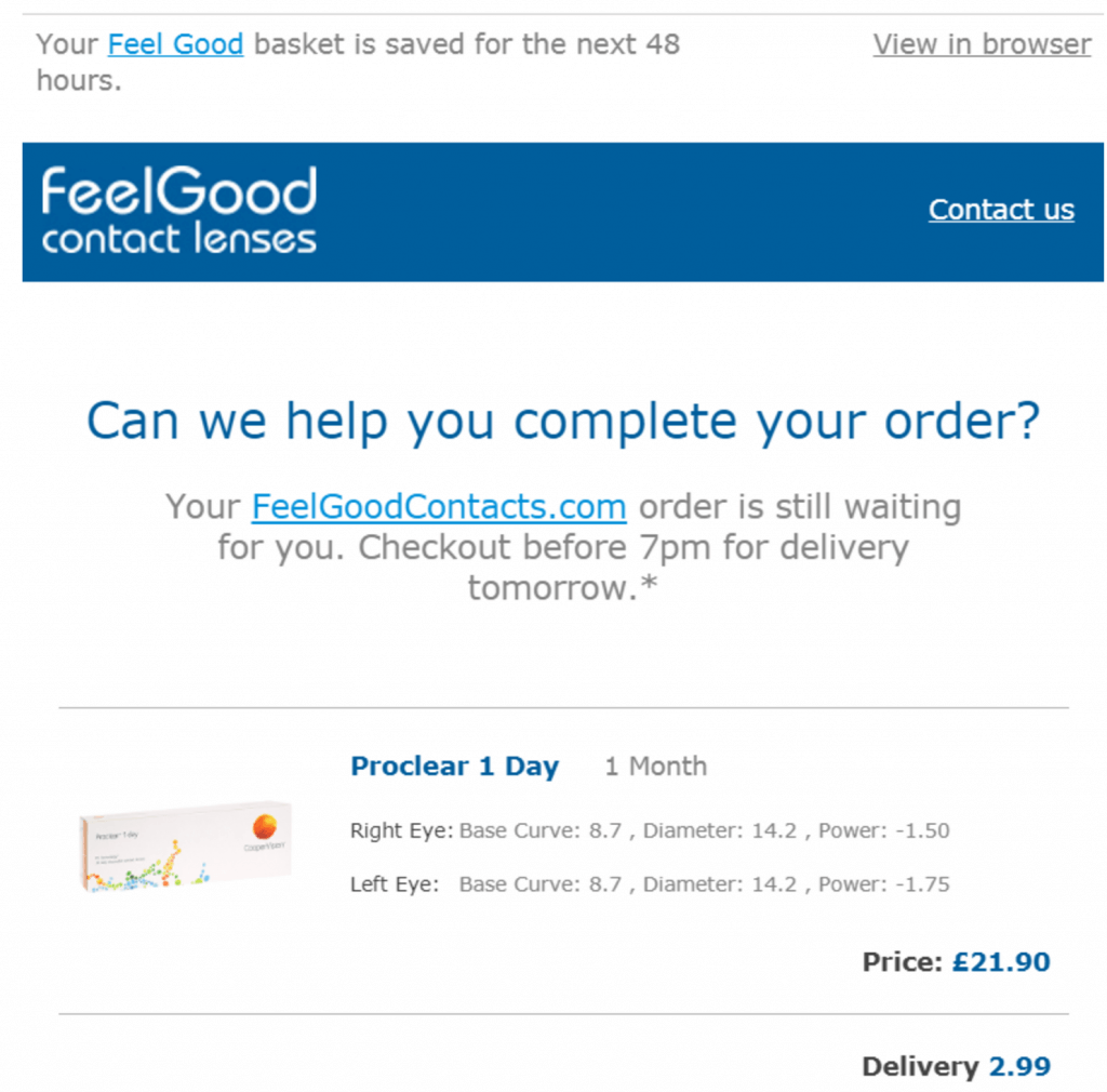 Compliant abandoned checkout email