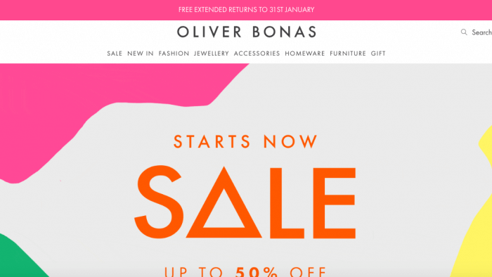 Oliver Bonas eCommerce Website